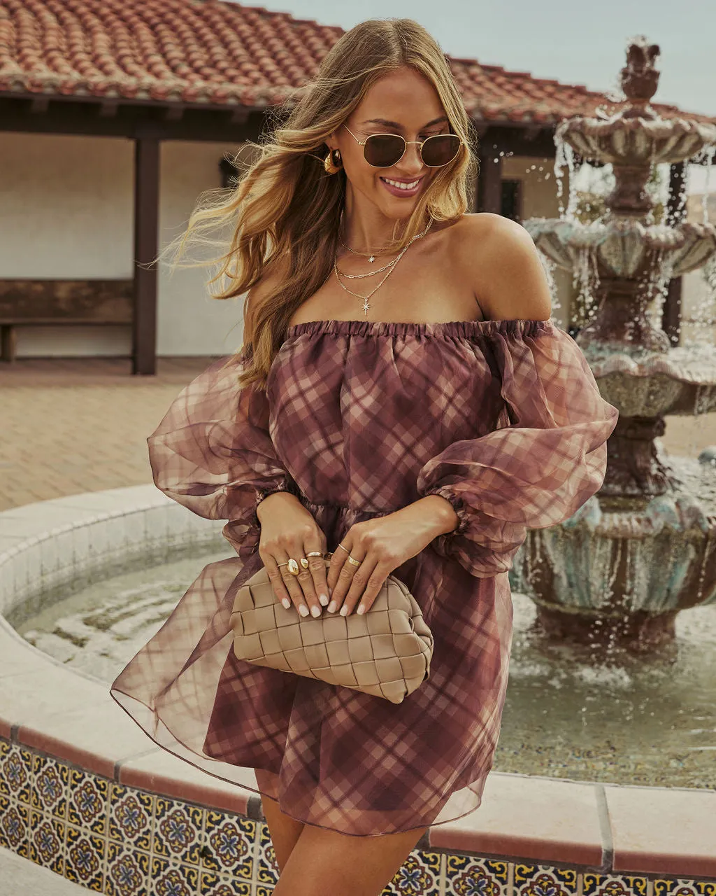 Autumn Sunlight Strapless Chiffon Mini Dress sold by Vici product image thumbnail 2