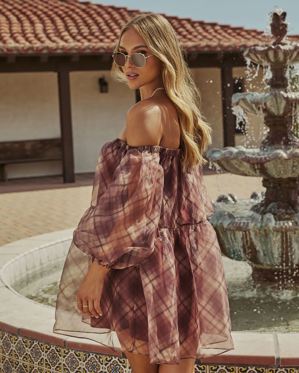 Autumn Sunlight Strapless Chiffon Mini Dress sold by Vici product image thumbnail 3