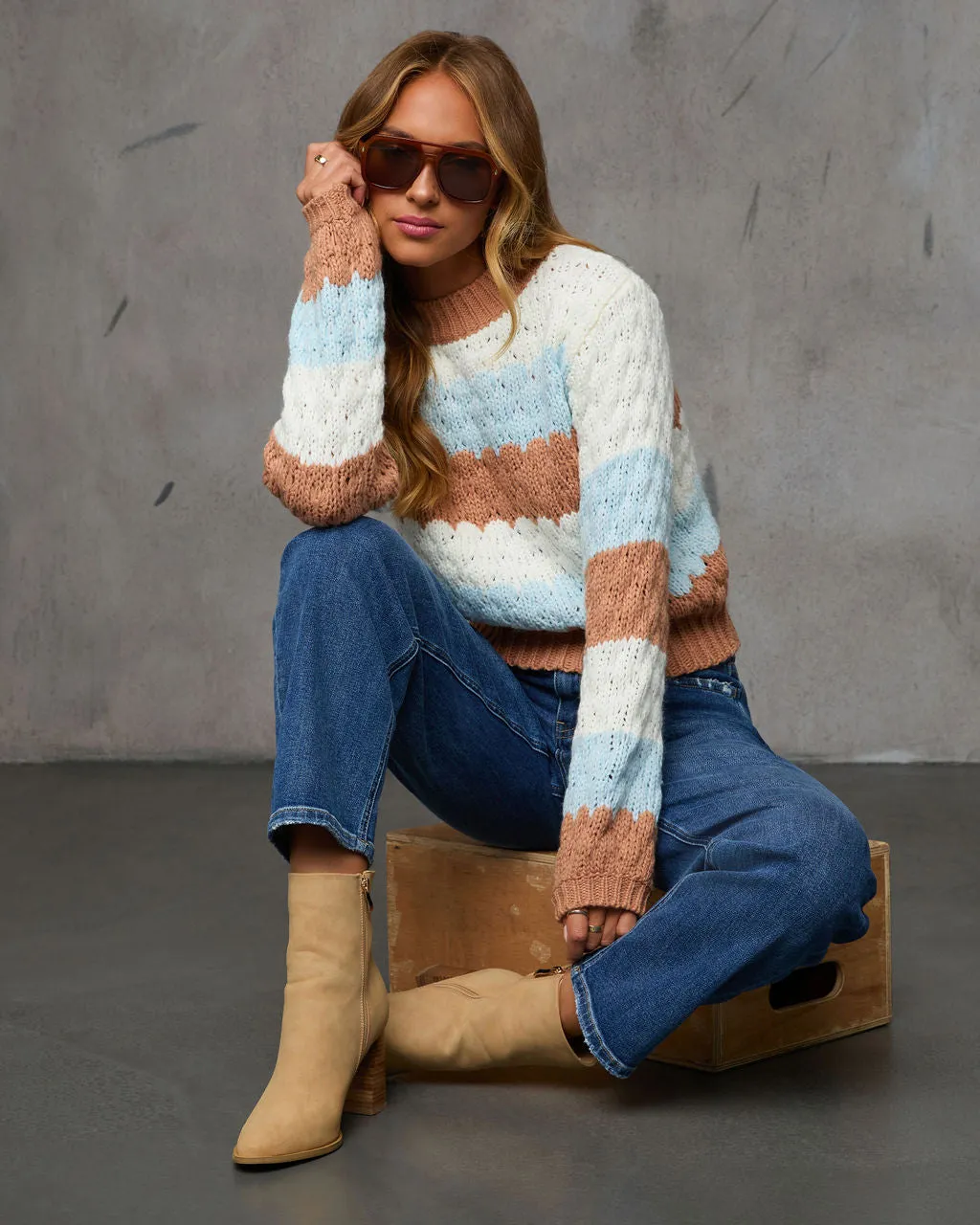 Campfire Glow Striped Knit Sweater sold by Vici product image thumbnail 5