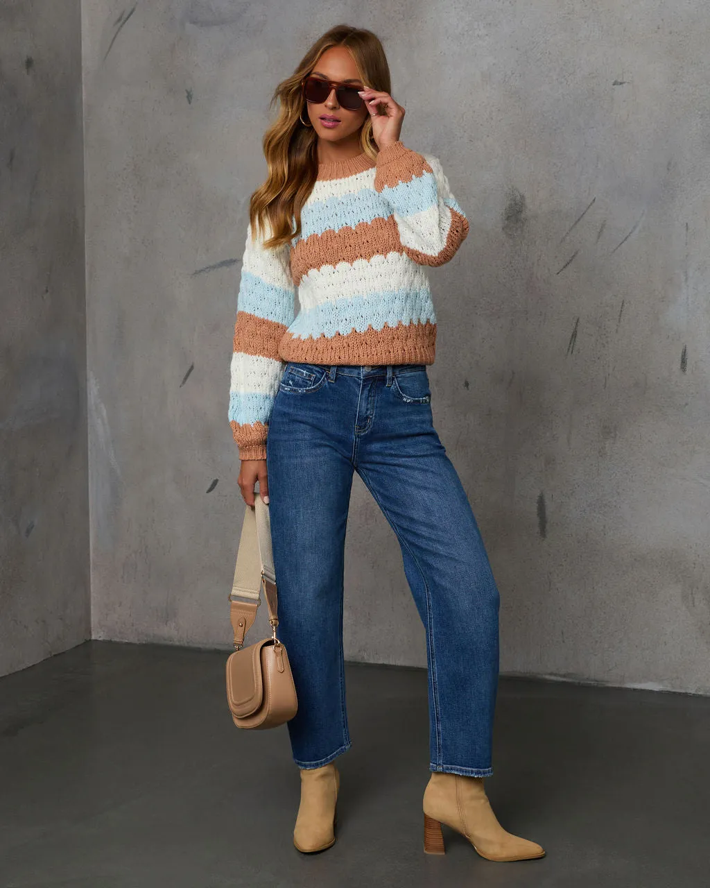 Campfire Glow Striped Knit Sweater sold by Vici product image thumbnail 2