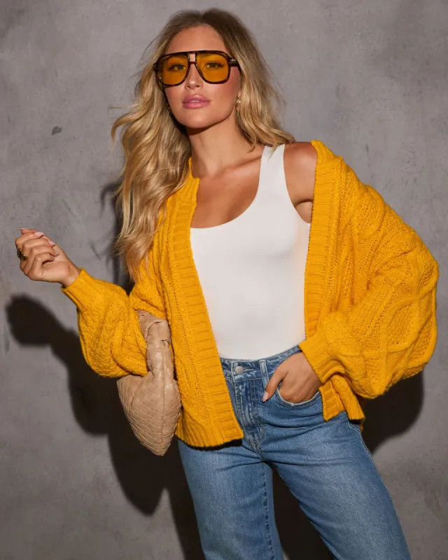 Emmy Cable Knit Open Front Cardigan sold by Vici