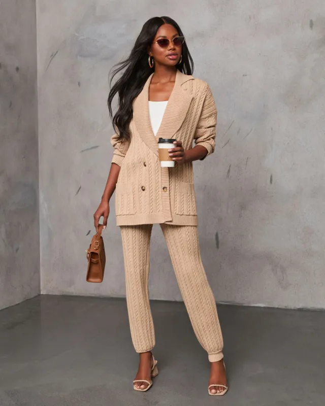 Cuddle Me Double Breasted Knit Sweater sold by Vici