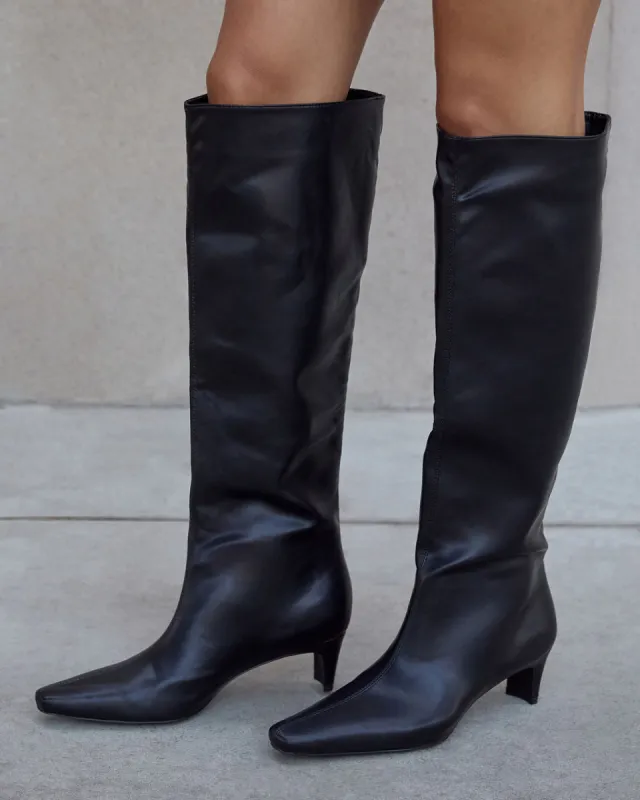 Divya Kitten Heel Knee High Boots sold by Vici