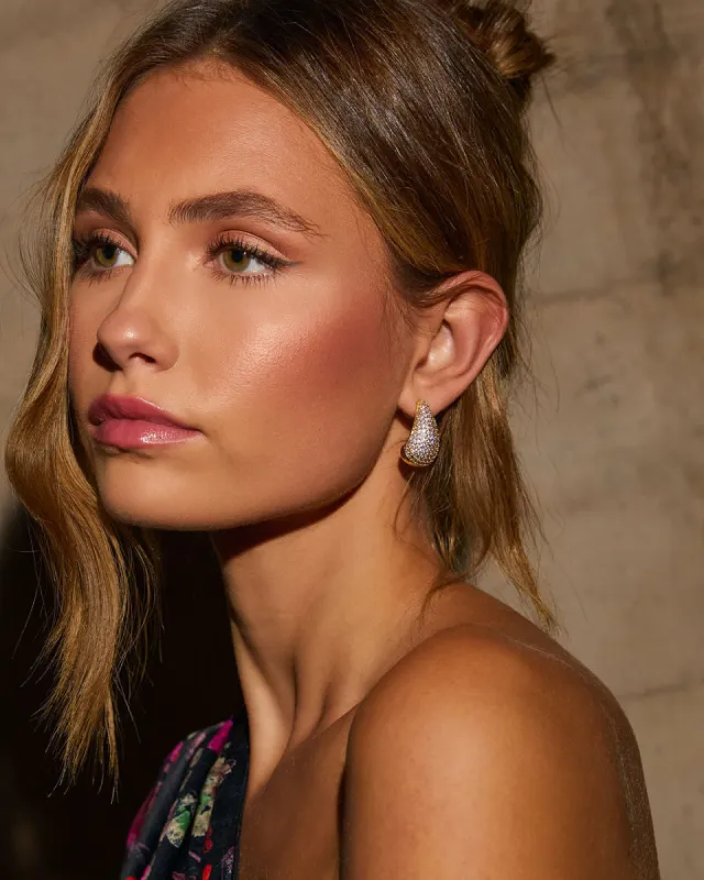 Sweet Stunner Rhinestone Embellished Teardrop Earrings sold by Vici