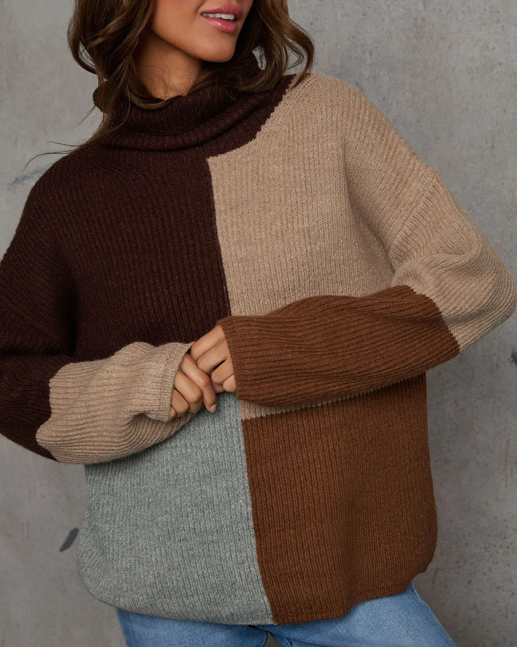 Add Me In Colorblock Mockneck Sweater sold by Vici product image thumbnail 5