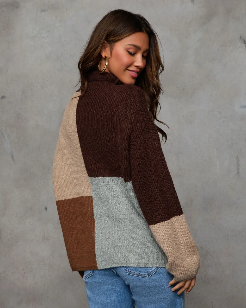Add Me In Colorblock Mockneck Sweater sold by Vici product image thumbnail 4