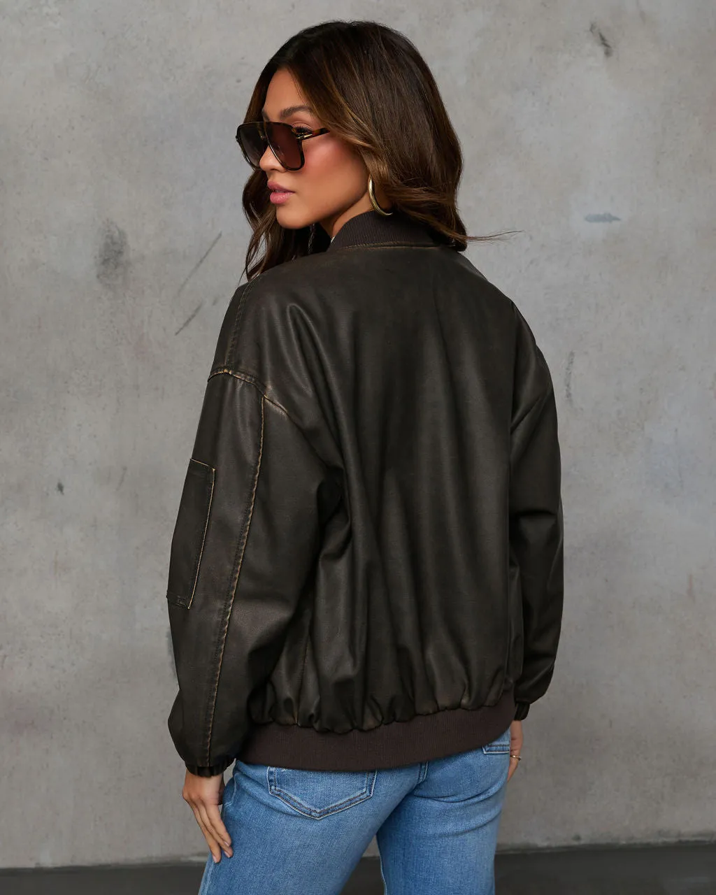Lets Get Lost Oversized Bomber Jacket sold by Vici product image thumbnail 4