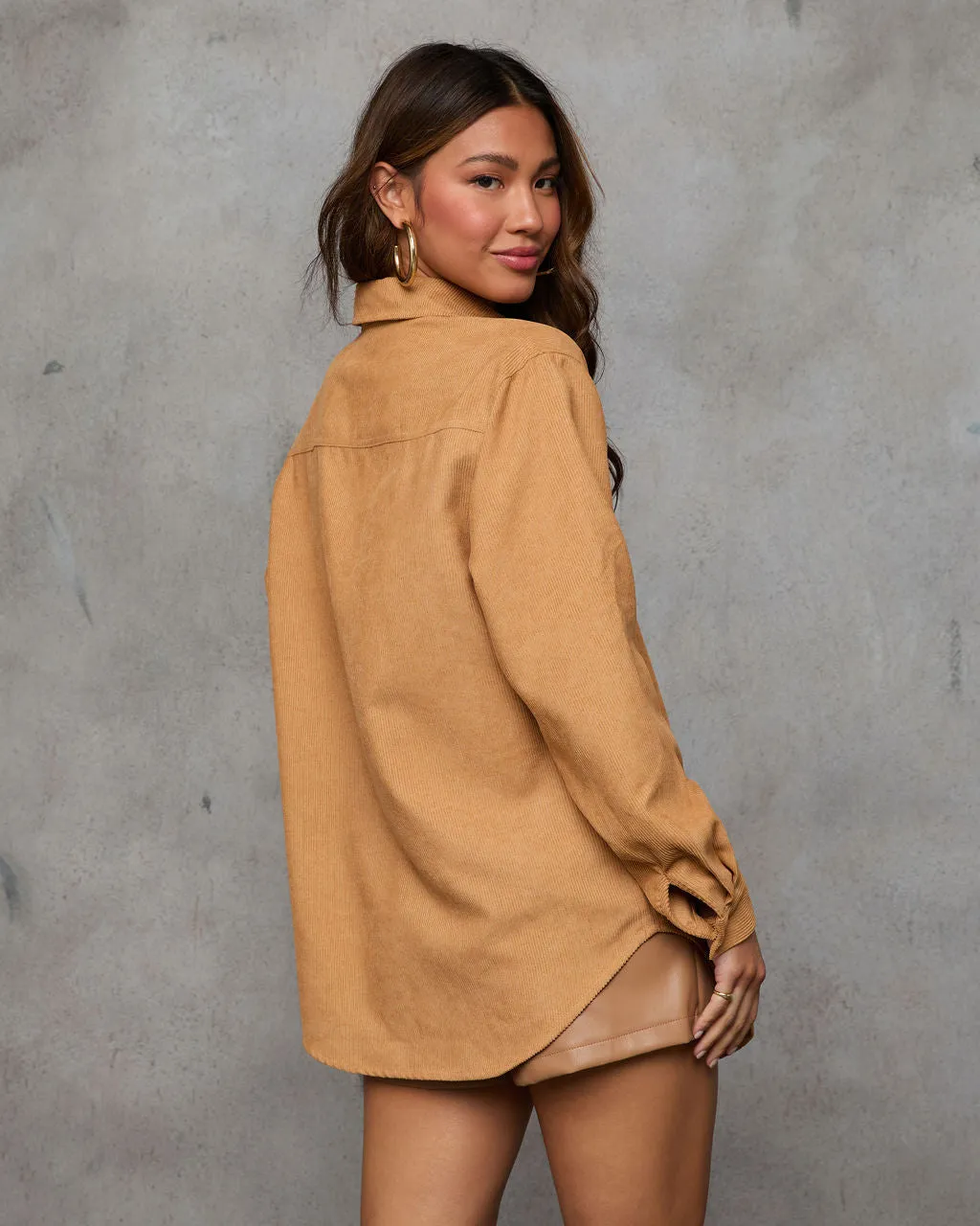 Savena Corduroy Button Down Shacket sold by Vici product image thumbnail 4