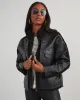 Jarrett Faux Leather Sherpa Contrast Jacket sold by Vici