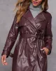 Sylva Long Faux Leather Trench Coat sold by Vici