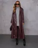 Sylva Long Faux Leather Trench Coat sold by Vici