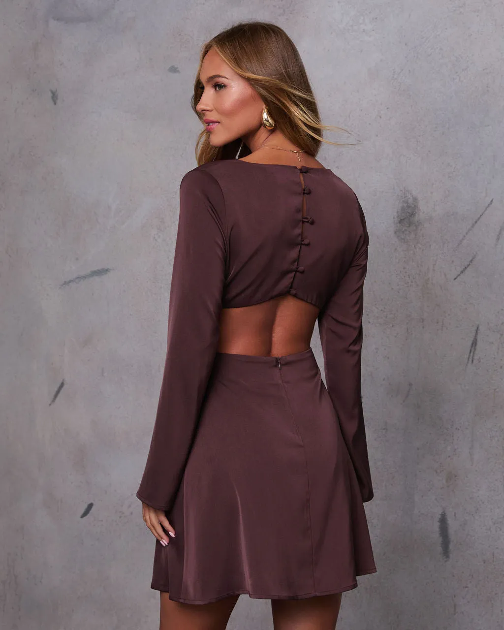 You Found Me Cut Out Satin Mini Dress sold by Vici product image thumbnail 4