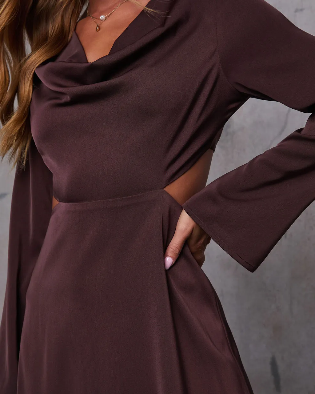 You Found Me Cut Out Satin Mini Dress sold by Vici product image thumbnail 5