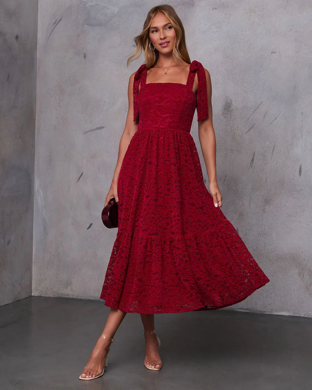 Sway Together Tiered Lace Midi Dress sold by Vici product image thumbnail 5