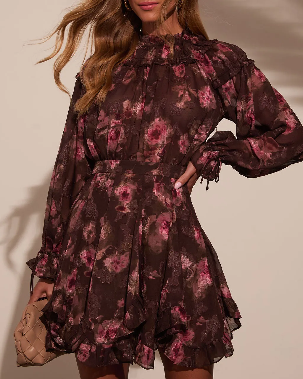 Remino Floral Print Chiffon Mini Dress sold by Vici product image thumbnail 2