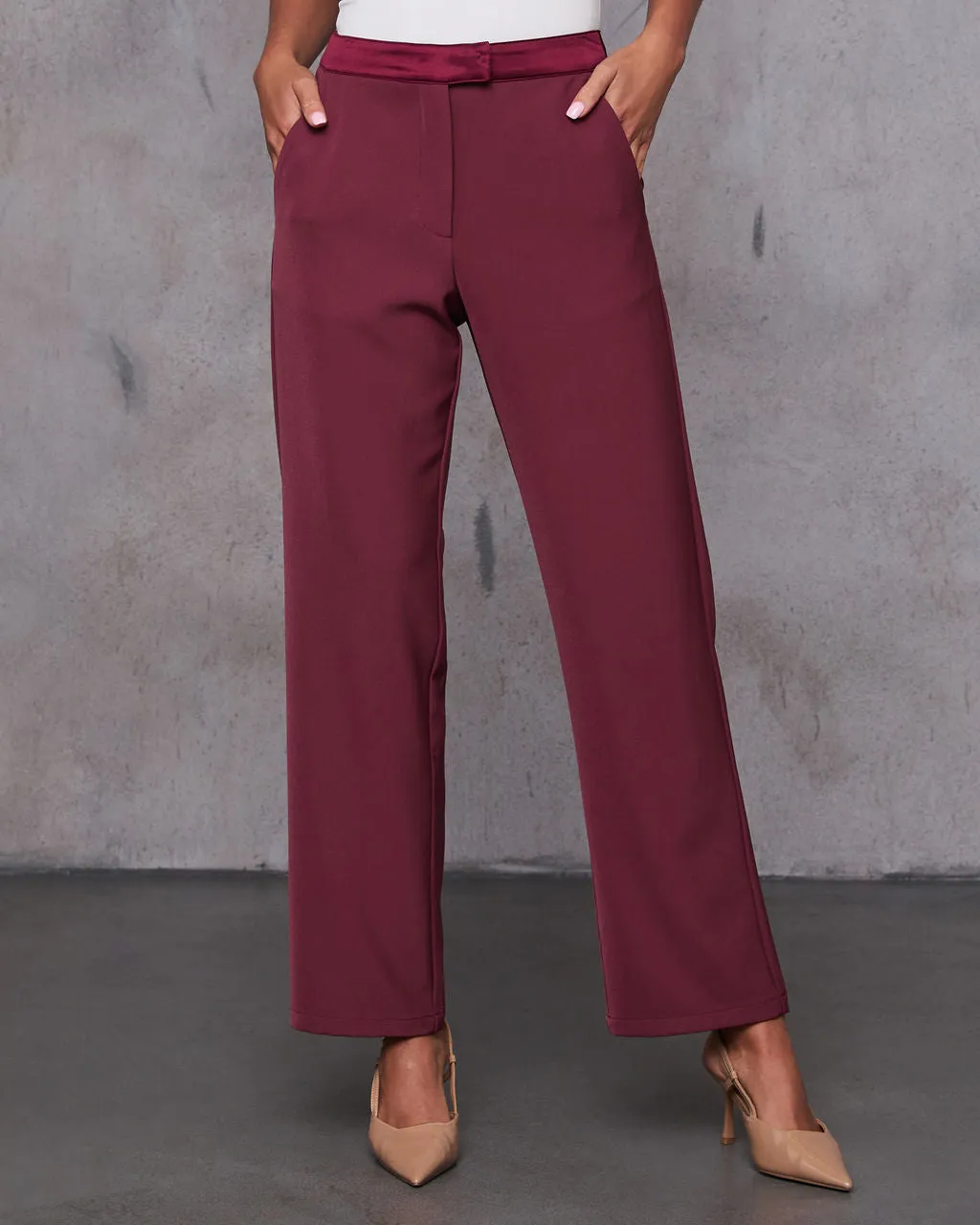 Nasha Satin Contrast High Waist Pants sold by Vici product image thumbnail 2