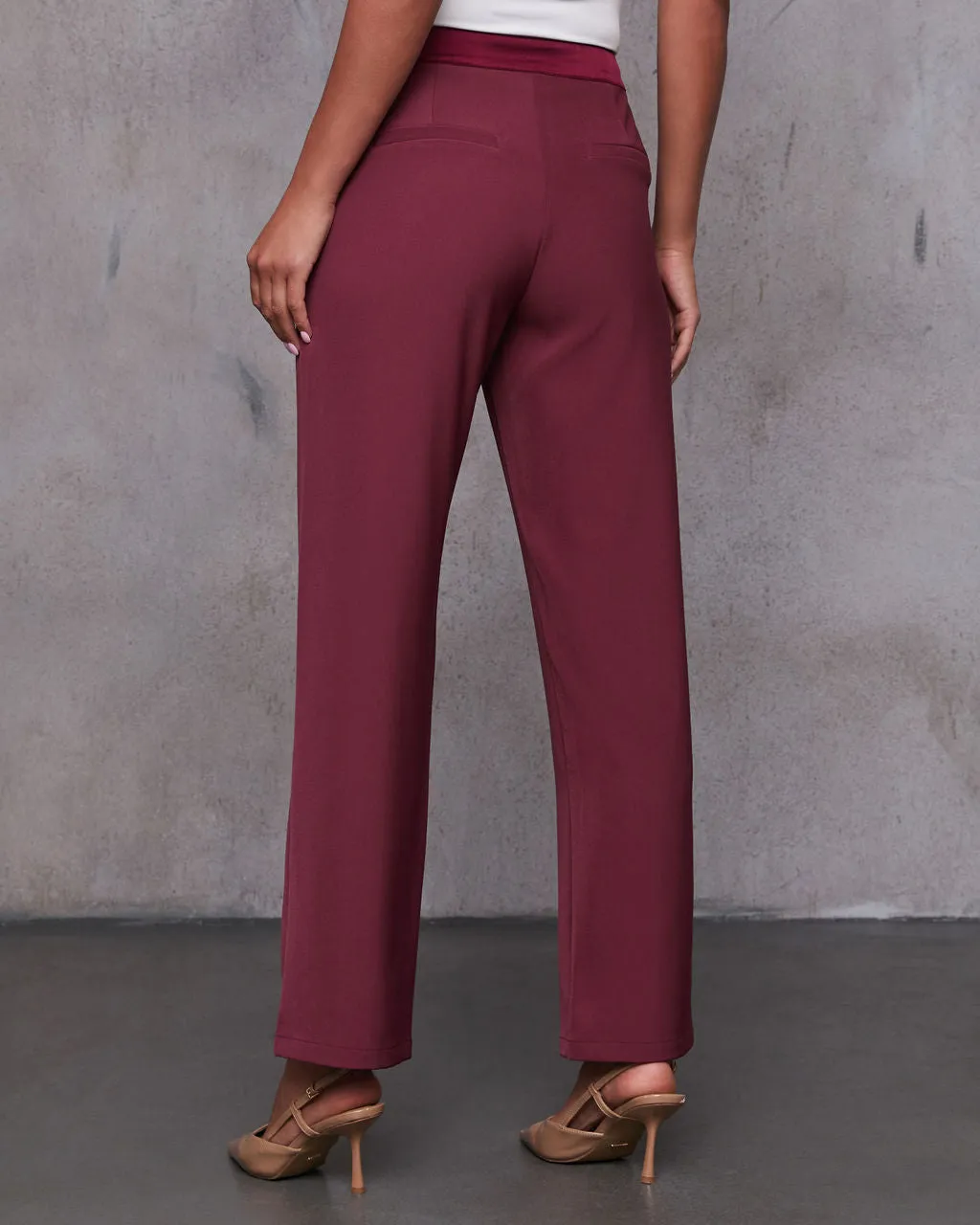 Nasha Satin Contrast High Waist Pants sold by Vici product image thumbnail 4