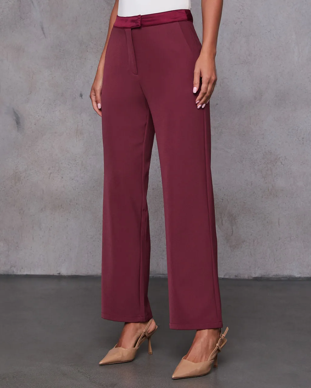 Nasha Satin Contrast High Waist Pants sold by Vici product image thumbnail 3