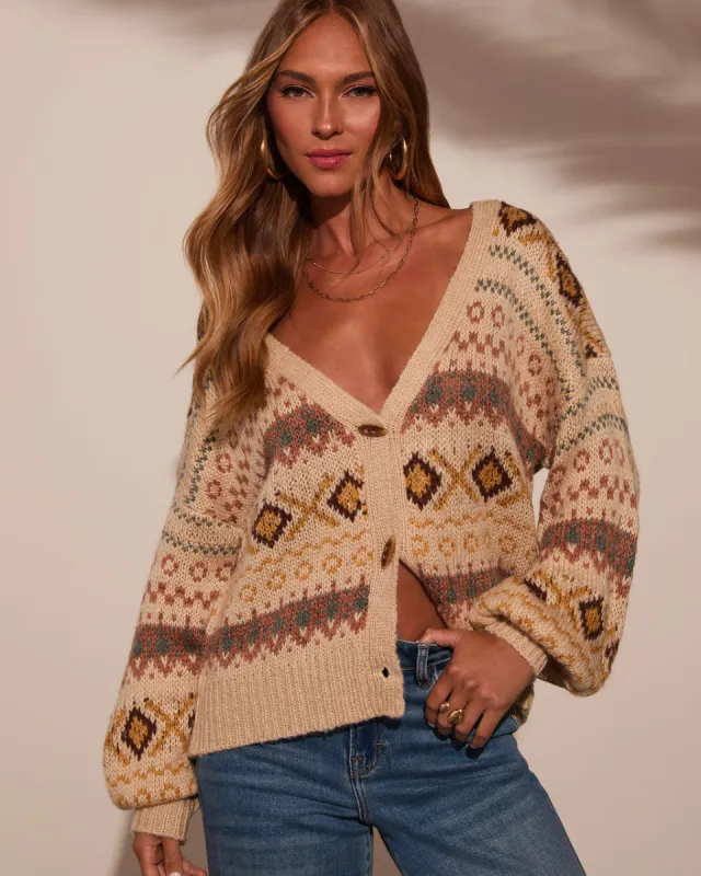 Dream Maker Abstract Knit Cardigan sold by Vici