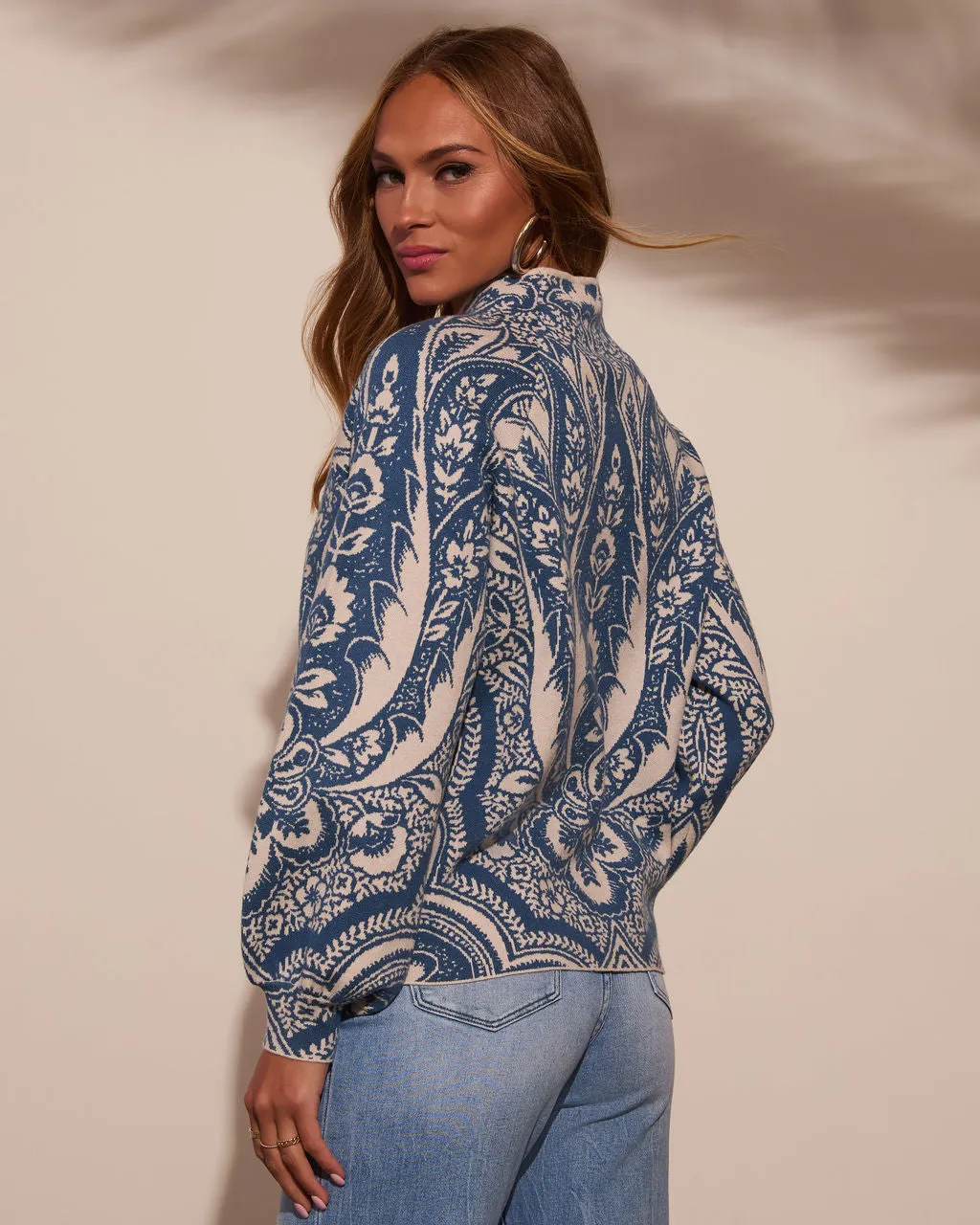 Rheana Mockneck Paisley Sweater sold by Vici product image thumbnail 4