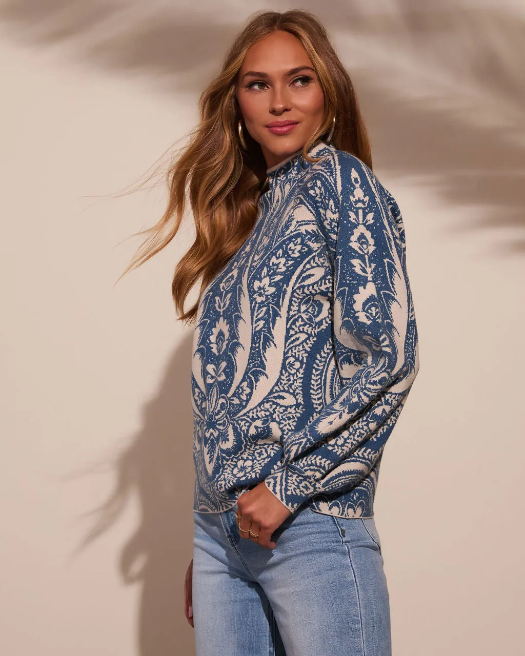 Rheana Mockneck Paisley Sweater sold by Vici product image thumbnail 3