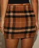 Spiced Latte Plaid Mini Skirt sold by Vici