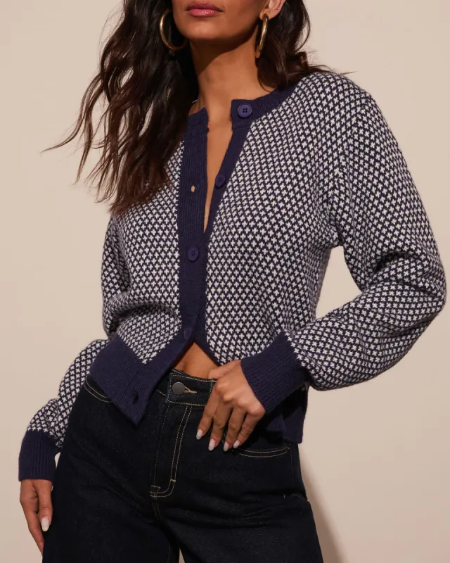 Spot On Abstract Contrast Cardigan sold by Vici