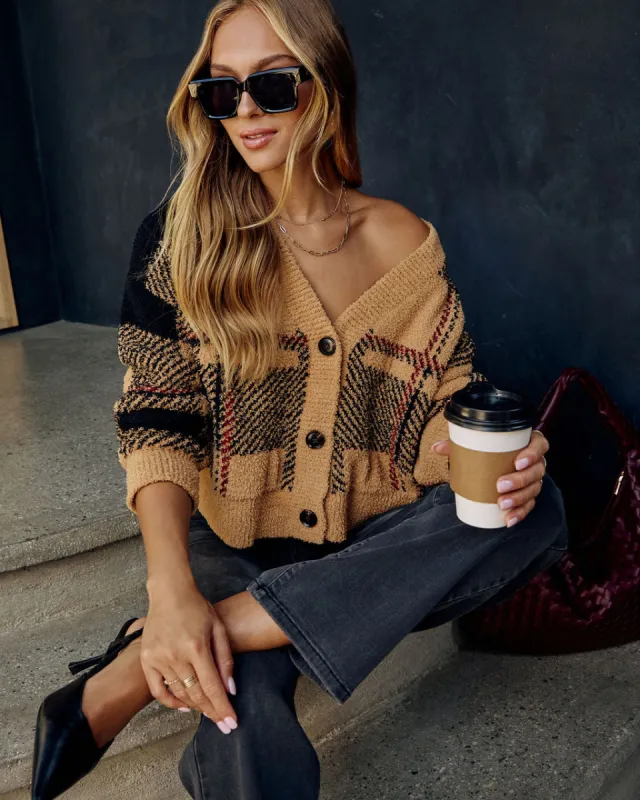 Chameli Plaid Cardigan sold by Vici