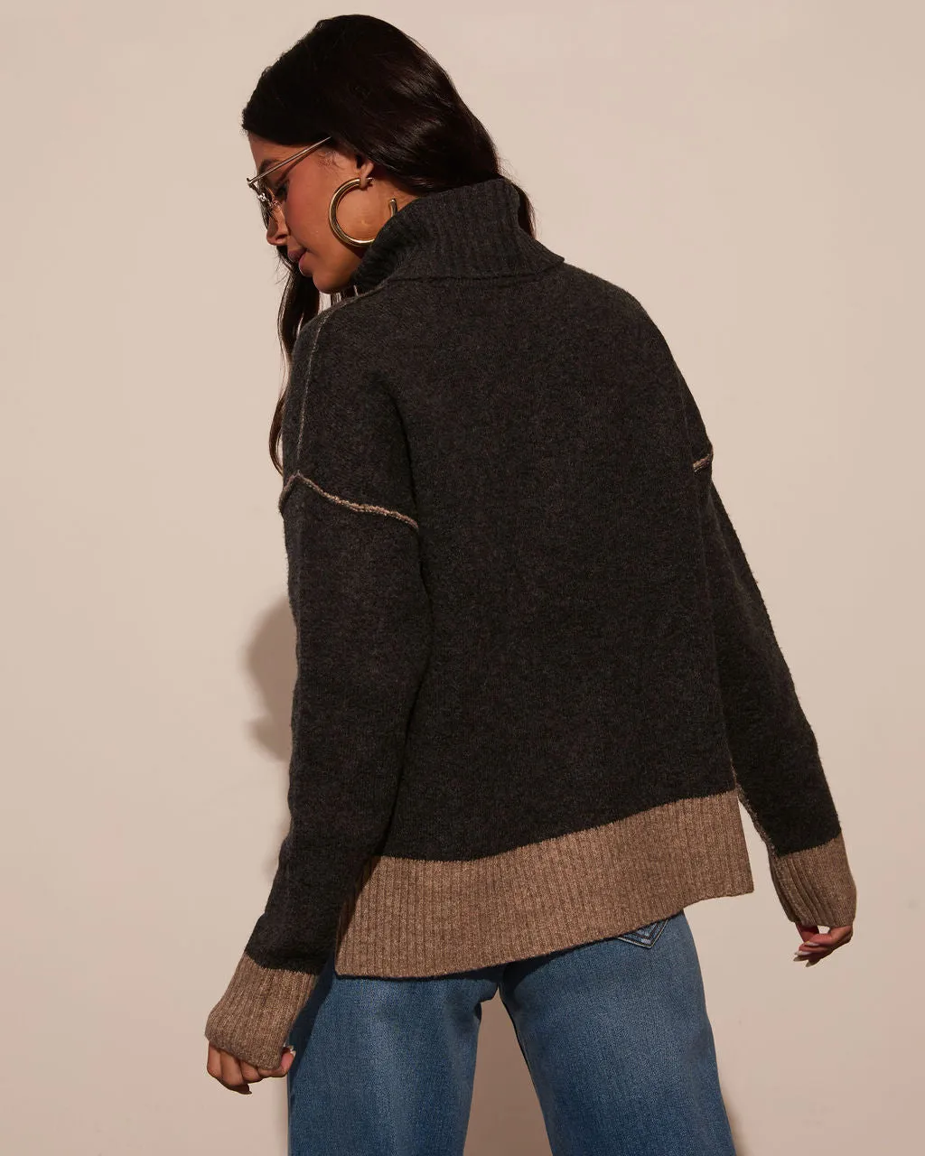 By The Way Contrast Turtleneck Sweater sold by Vici product image thumbnail 4