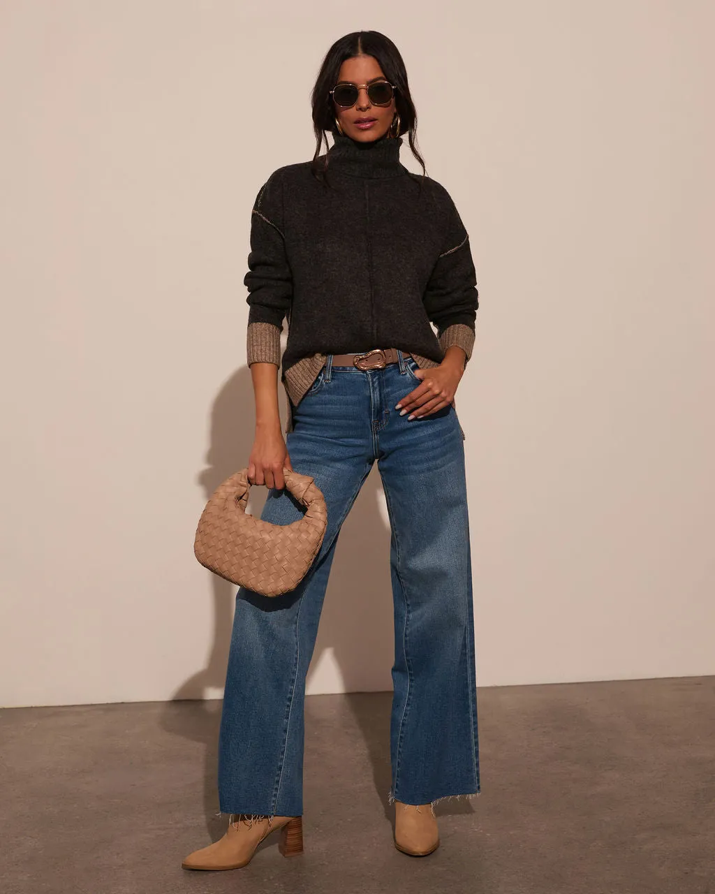 By The Way Contrast Turtleneck Sweater sold by Vici product image thumbnail 2