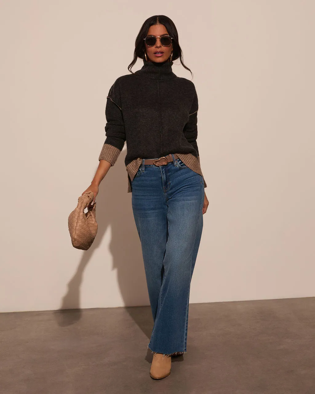 By The Way Contrast Turtleneck Sweater sold by Vici product image thumbnail 5