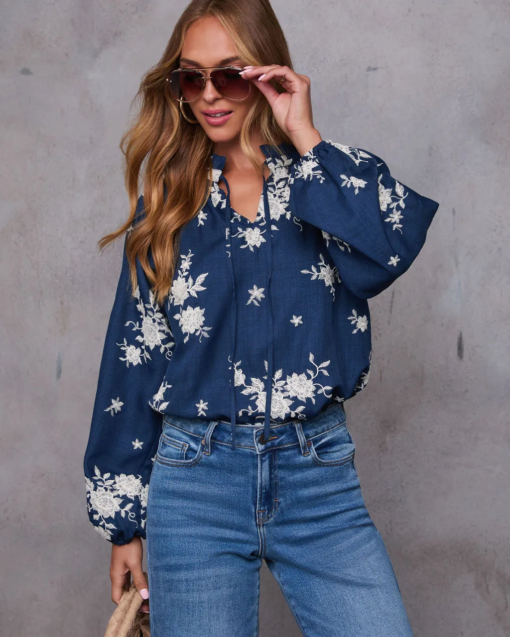 Kadence Neck Tie Floral Blouse sold by Vici product image thumbnail 5