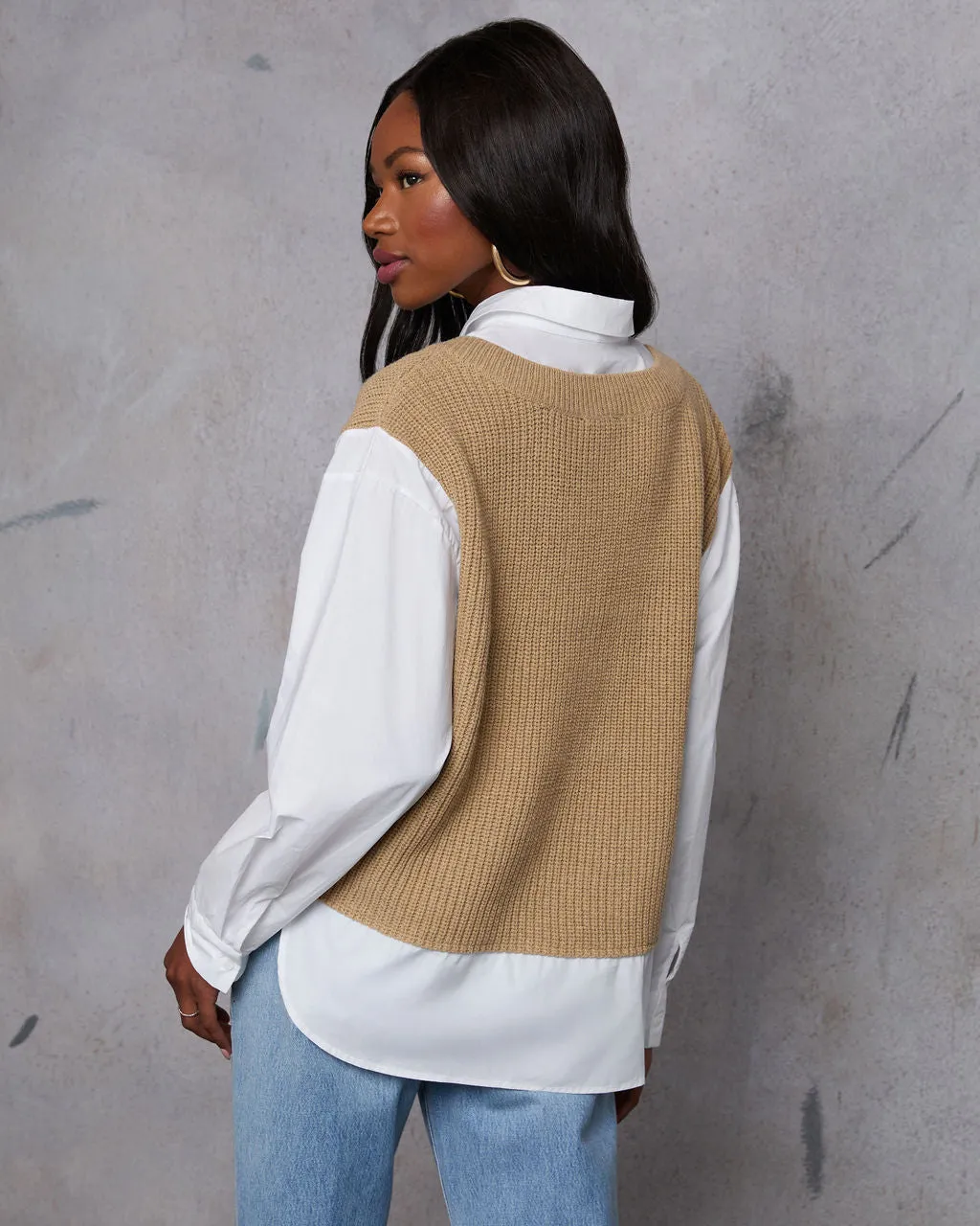 Iced Chai Long Sleeve Sweater Vest Top sold by Vici product image thumbnail 4