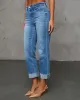 Huntley Cropped Straight Leg Denim sold by Vici
