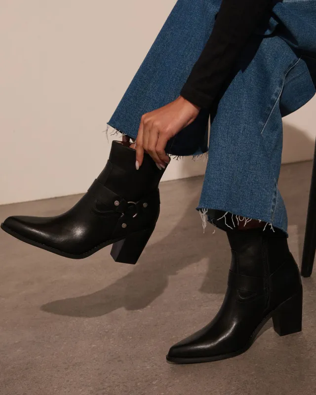 Walk Away Western Hardware Ankle Booties sold by Vici