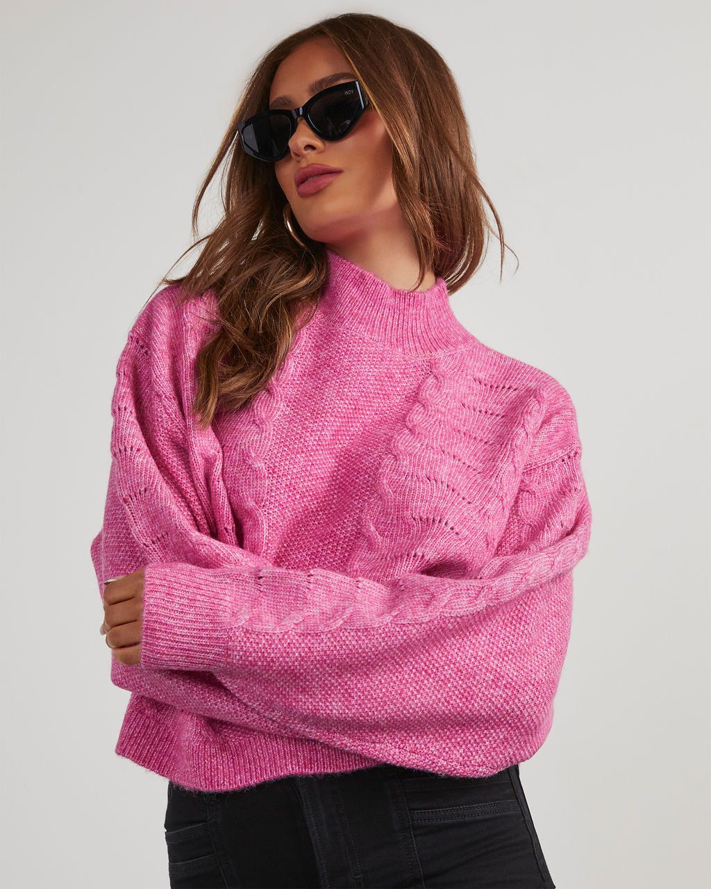 Marisse Mock Neck Knit Sweater sold by Vici product image thumbnail 5