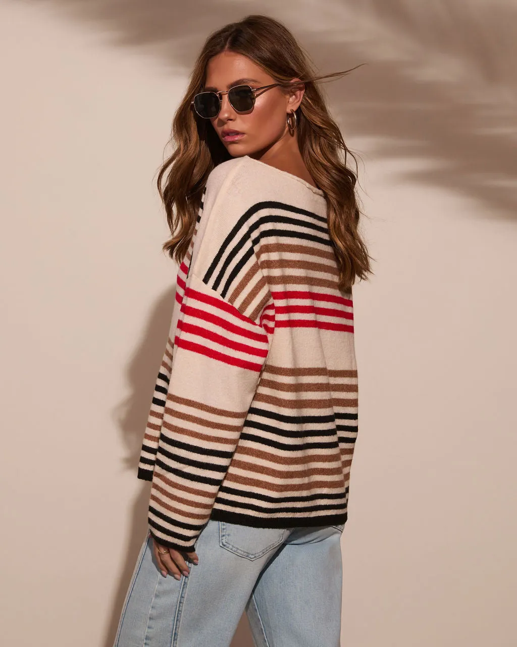 Jalen Dropped Shoulder Striped Sweater sold by Vici product image thumbnail 4
