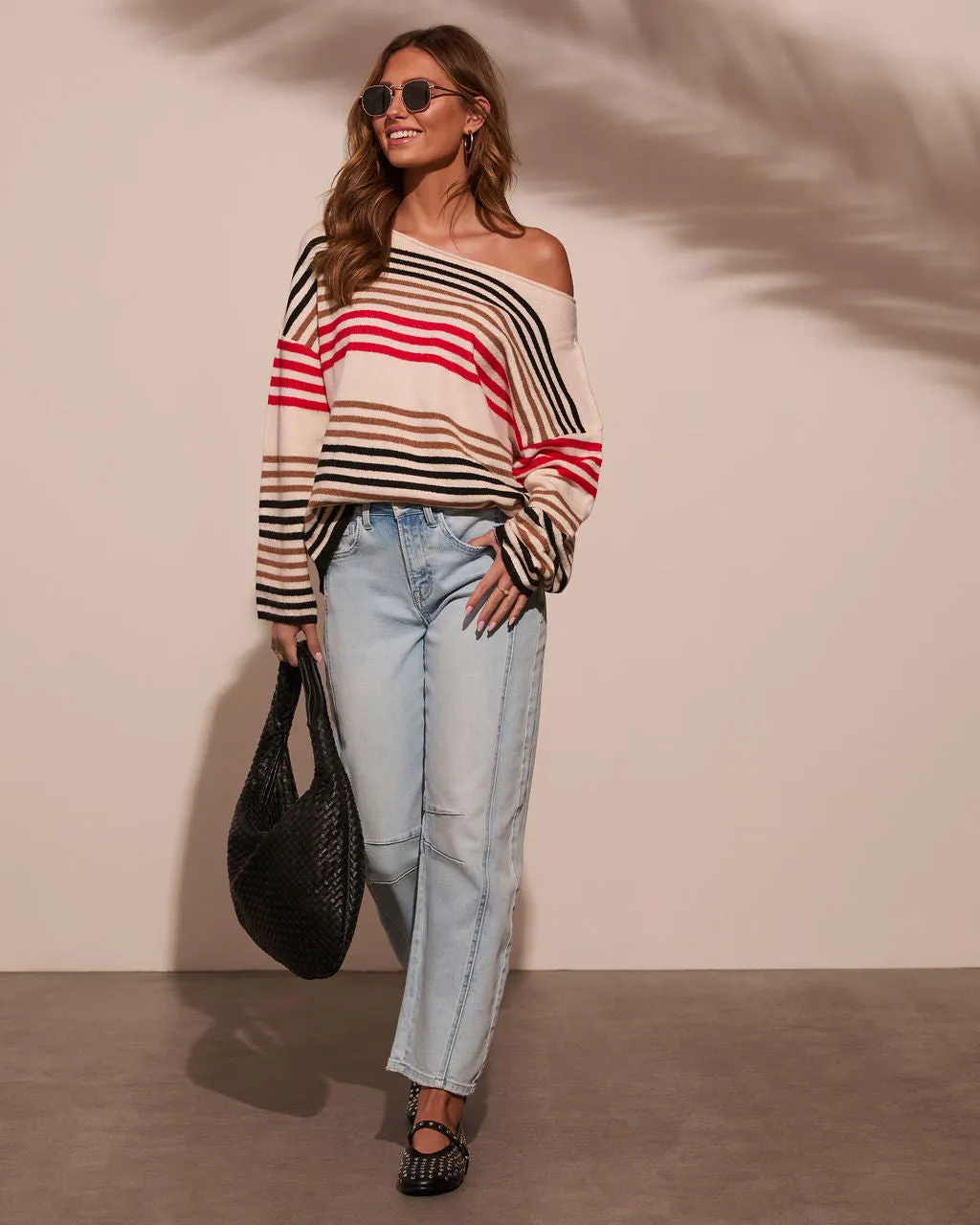 Jalen Dropped Shoulder Striped Sweater sold by Vici product image thumbnail 2