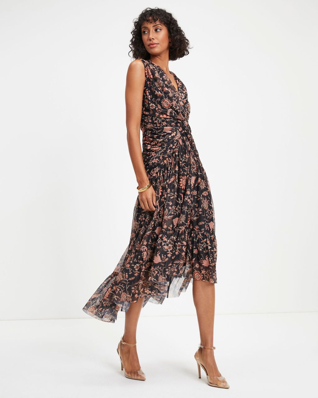 Creating My Own Destiny Floral Twisted Front Midi Dress sold by Vici product image thumbnail 5
