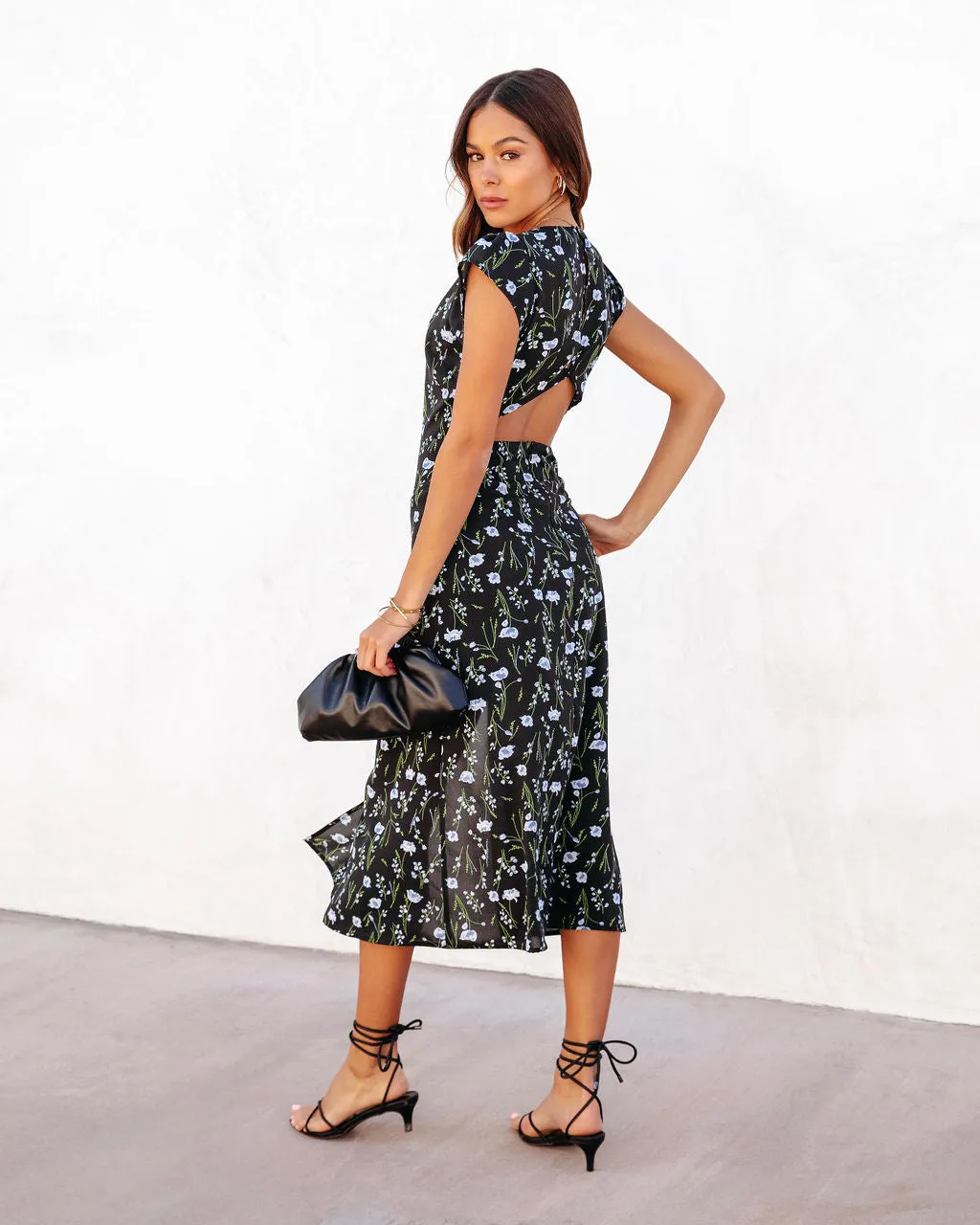 Fleurette Floral Back Cutout Midi Dress sold by Vici product image thumbnail 4