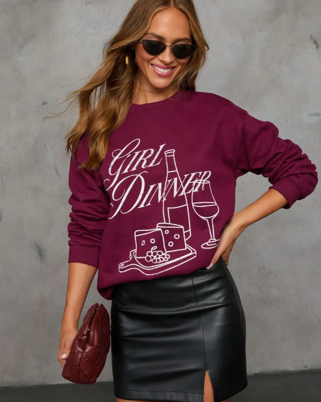 Girl Dinner Graphic Sweatshirt sold by Vici