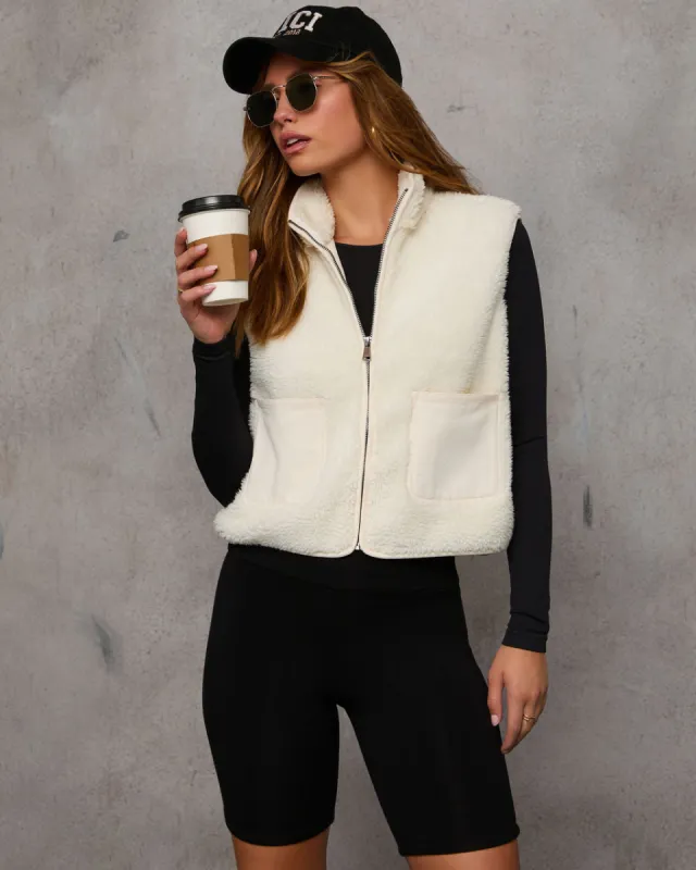Preppy Feels Sherpa Vest sold by Vici