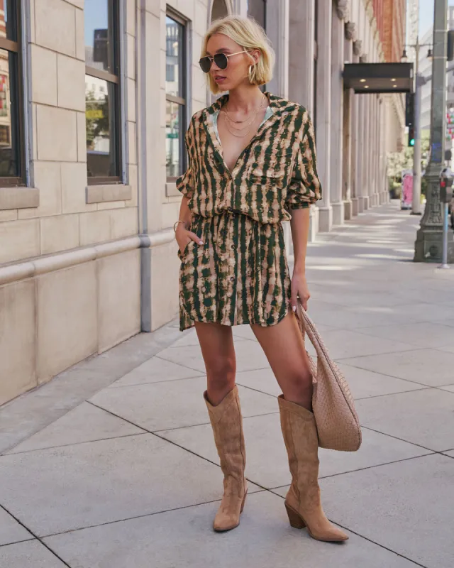 Queen Retro Printed Shirt Dress sold by Vici
