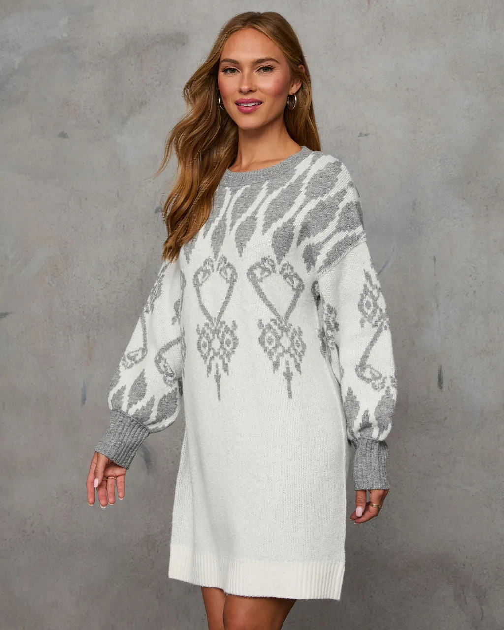 Amani Printed Mini Sweater Dress sold by Vici product image thumbnail 3