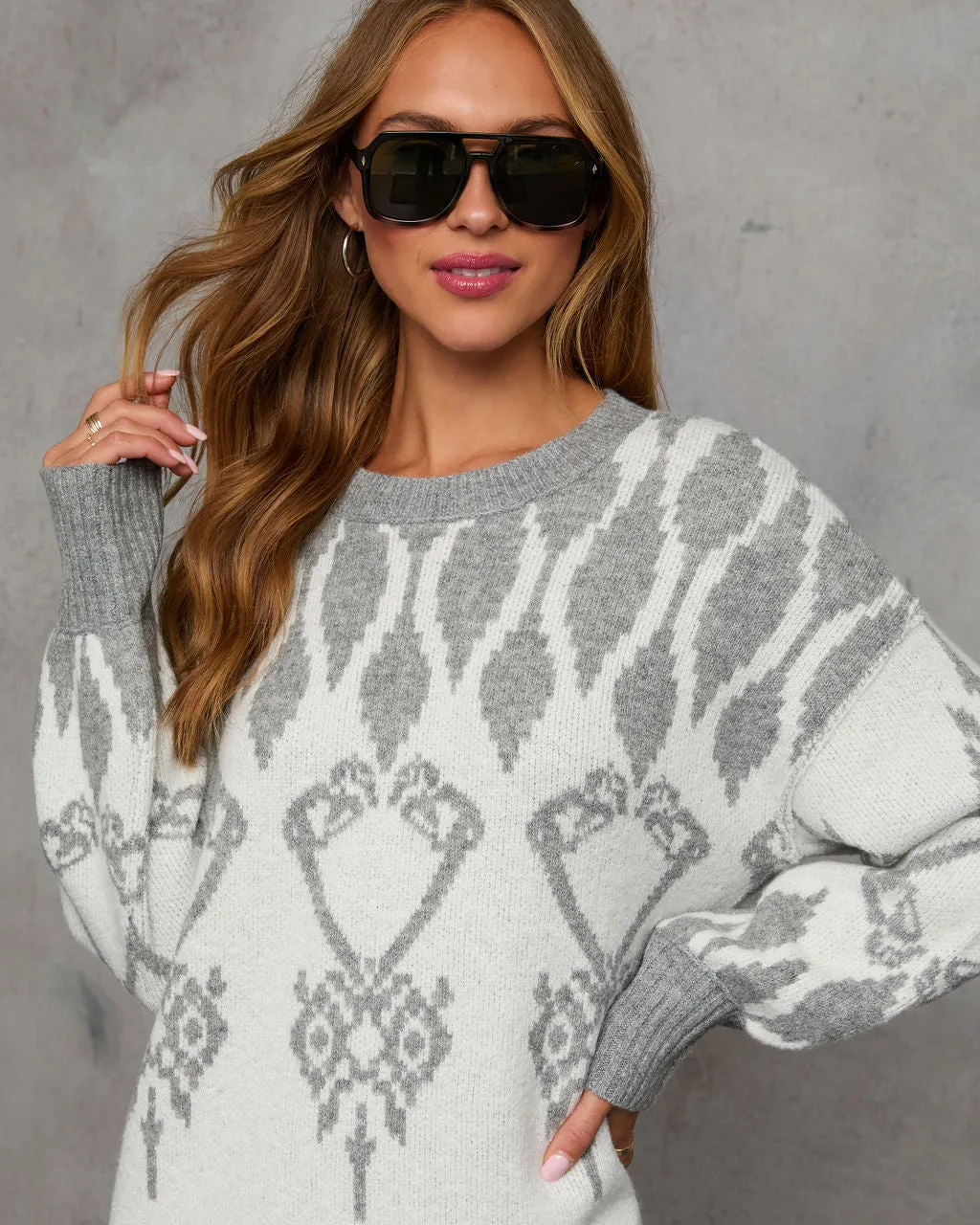 Amani Printed Mini Sweater Dress sold by Vici product image thumbnail 5