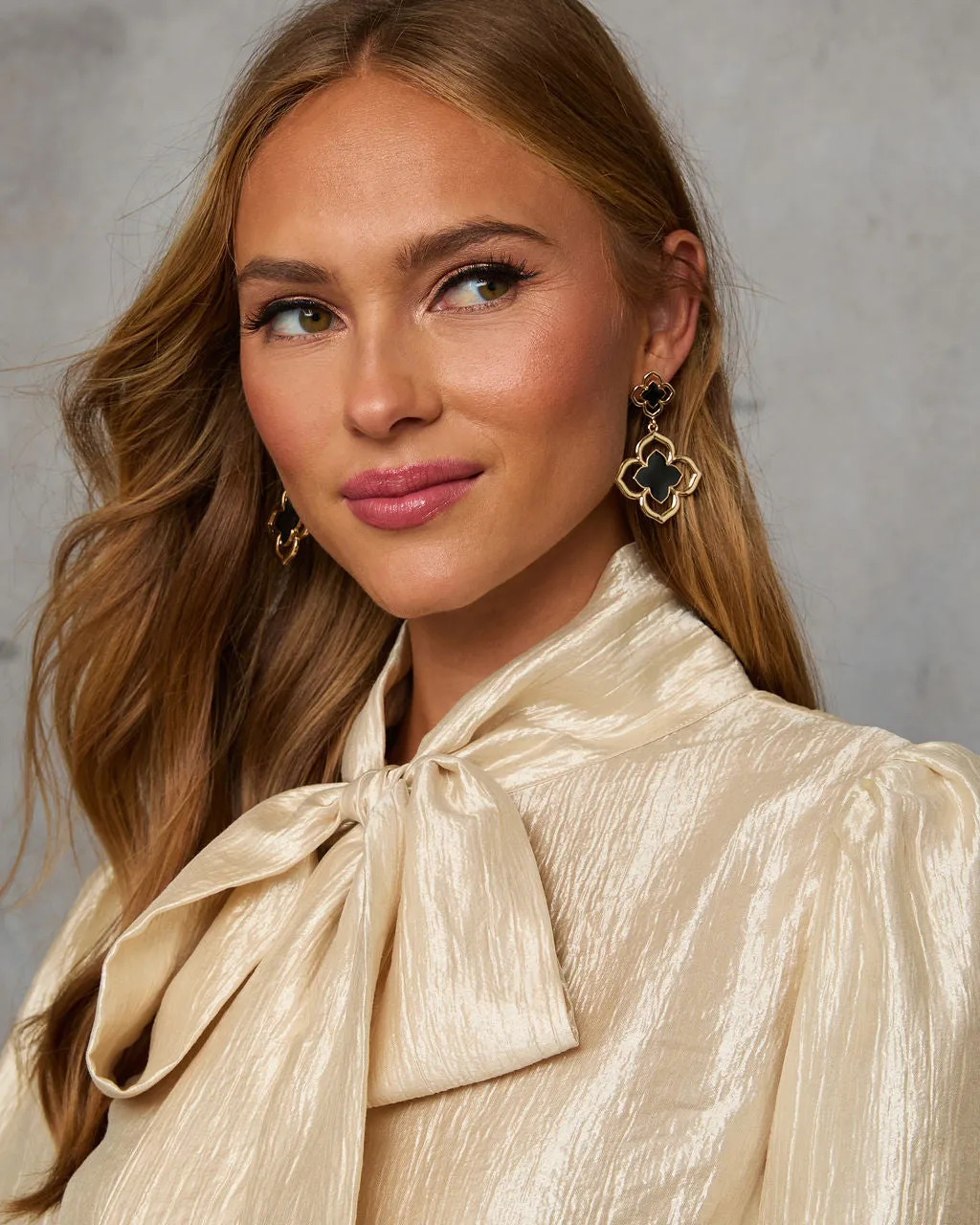 Delina Clover Drop Earrings sold by Vici product image thumbnail 2