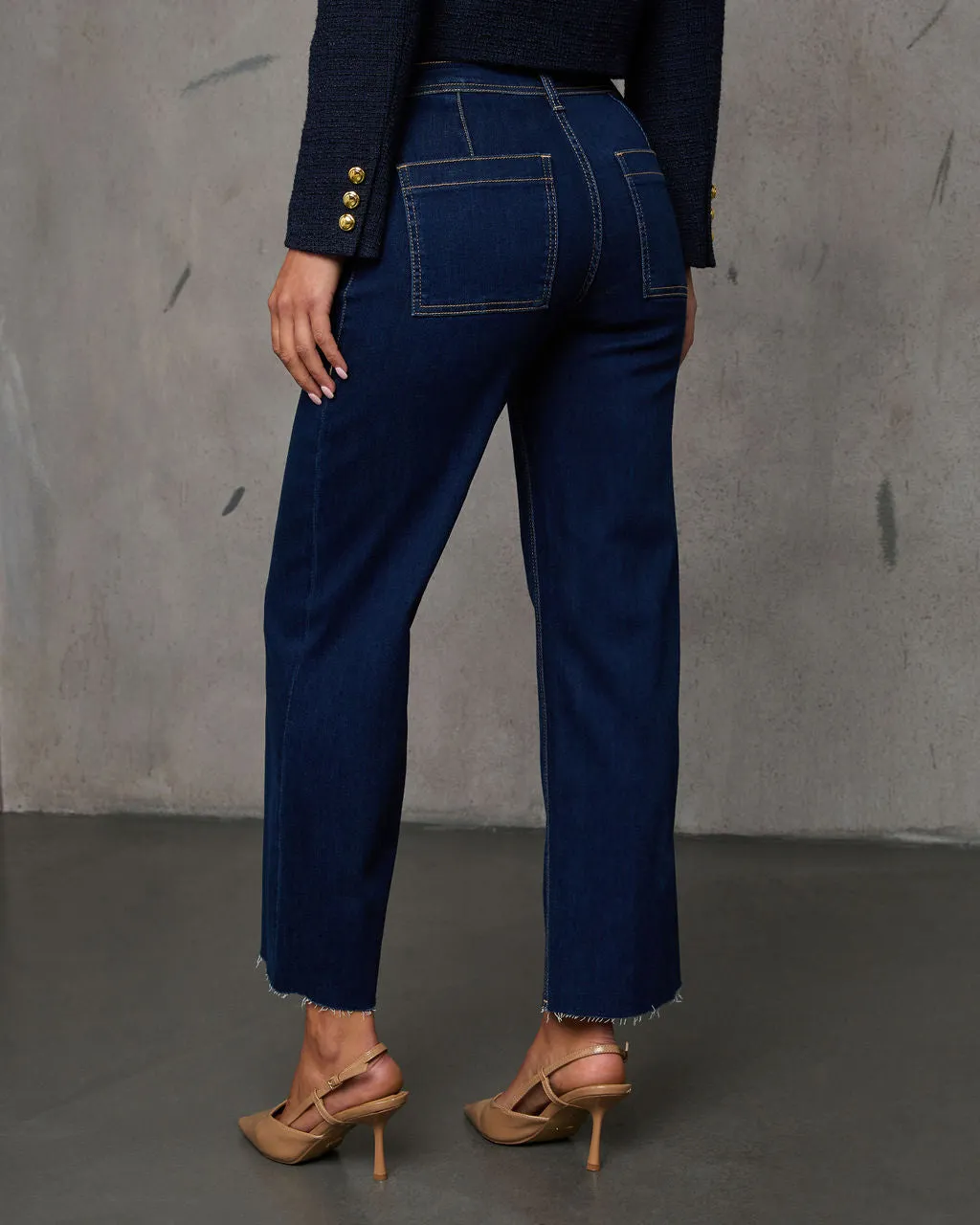 Close Encounter Super Stretch High Rise Wide Leg Denim sold by Vici product image thumbnail 4