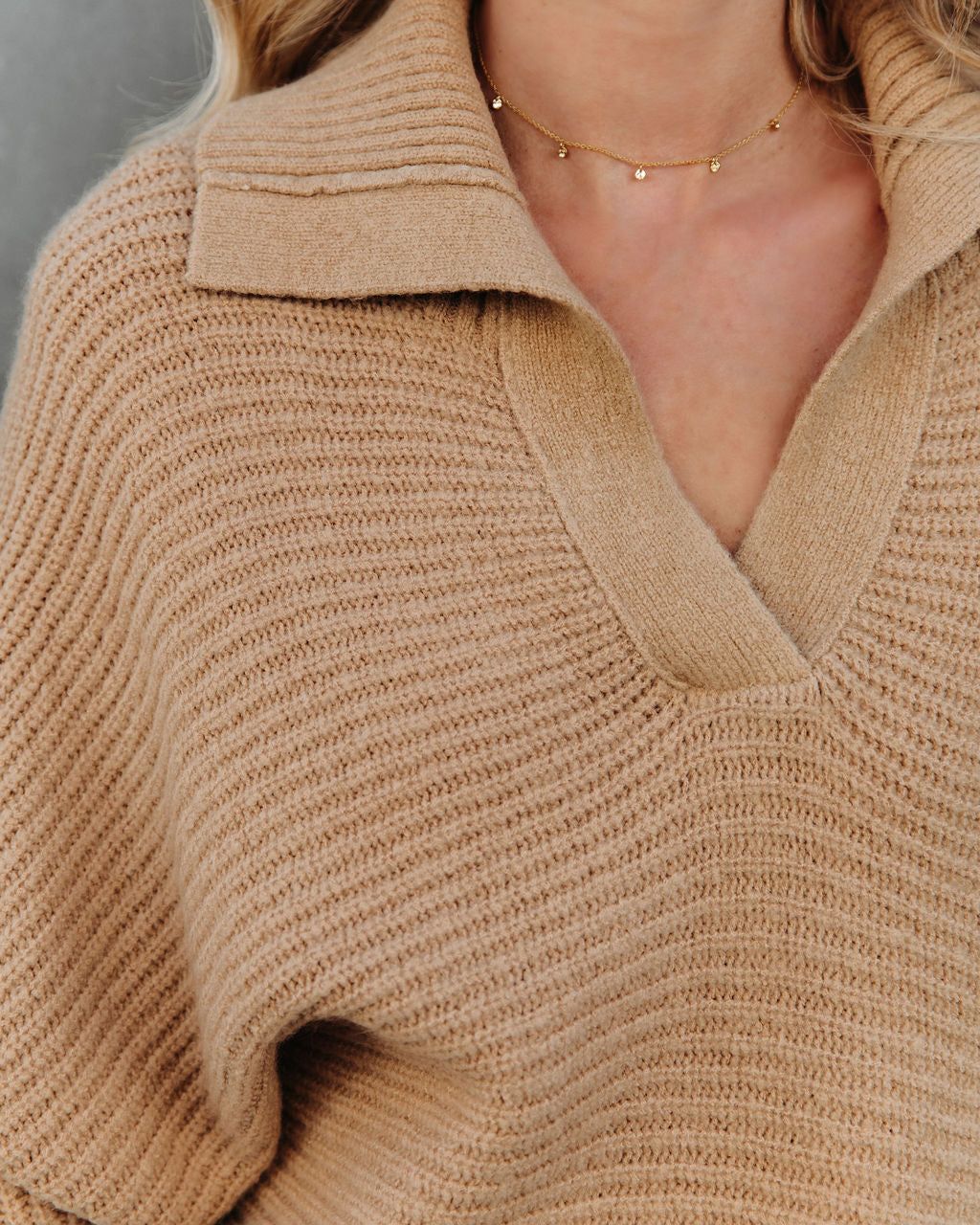 Beatrix Collared Knit Sweater - Tan - FINAL SALE sold by Vici product image thumbnail 7