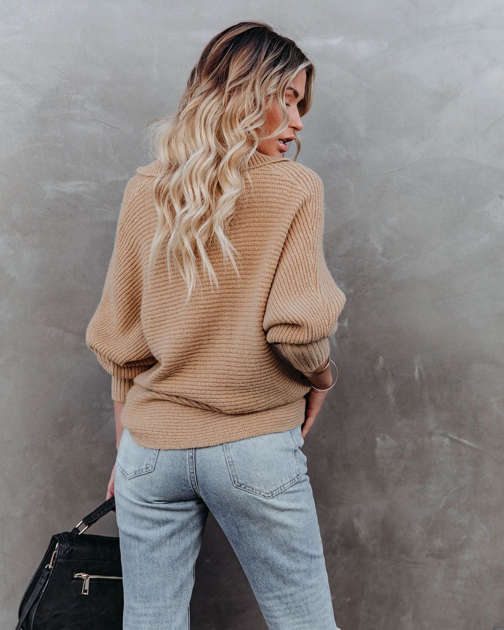 Beatrix Collared Knit Sweater - Tan - FINAL SALE sold by Vici product image thumbnail 6