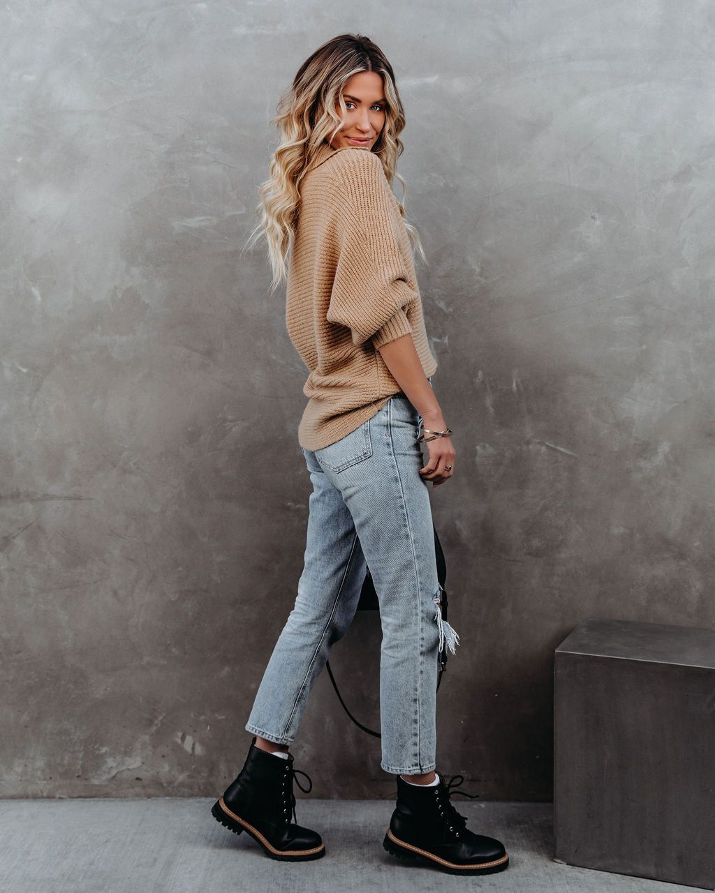 Beatrix Collared Knit Sweater - Tan - FINAL SALE sold by Vici product image thumbnail 9